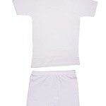 3 - Pieces Cotton Roundneck Undershirt and Short underwear boy set white