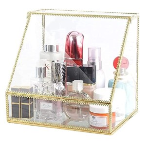 Cosmetic Storage Cases,Countertop Cosmetic Display Cases ,Clear Glass Makeup Storage Box