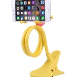 Versatile Phone Stand Universal Gooseneck Holder with Flexible Grip for Comfortable Viewing and Multitasking in Yellow