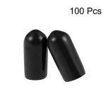 sourcing map 100pcs Rubber End Caps 6mm(-inch) ID Vinyl Round Tube Bolt Cap Cover Screw Thread Protectors Black