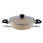 DELICI AKP20IE Kadai Pan Superior Aluminium Body with Dark spatter Coating, 20 cm