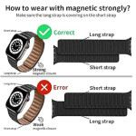 Leather Magnetic Loop Watch Band Strap for Apple Watch Ultra 49mm/45mm/44mm/42mm