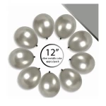 Rosymoment Metallic Balloon Silver 12 Inch  40-Piece Set