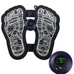 EMS Foot Massager Bioelectric Acupoints Massager Portable Foot Stimulator Massager Pads Folding Electric Foot Massage Machine with 6 Modes for Home Office and Travel