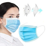 Disposable 3 Layers Face Masks Dustproof Mask Facial Protective Cover Masks Anti-Dust Surgical Medical with Elastic Earrings 50pcs/1pack