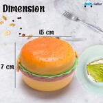 FunBlast Burger Shape Lunch Box for Kids - Lunch Box for Kids, Tiffin Box, Lunch Box Leak Proof Plastic Lunch Box, Lunch Box with Compartments (Multicolor)