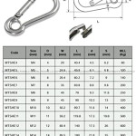 5 pcs Stainless Steel 316 grade Snap Hooks Carabiner with EYE, Premium Marine Grade Stainless Steel Heavy Duty Carabiner for Camping, Fishing,