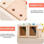  Bird Foraging Box Toy,Wooden Training Parrot Feeder Toys,Cockatiel Toys,Intelligence Parrots Sun Conures, Caique, Cockatoo, African Grey, Macaws