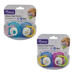 Silicone Night Pacifier for Babies- Assorted 2 Piece