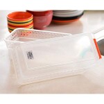 Refrigerator Plastic Storage Basket, 3 PCS Durable Fruit Processing Kitchen Collection Box, Rectangular Transparent Drawer Finishing Basket, Desktop Finishing Refrigerator Storage Basket