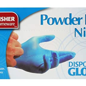 Kingfisher Homeware Nitrile 100pcs Powder Free Gloves Light Blue, Large, GLVS-100/NIT-LBLU/L