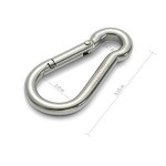 sprookber Stainless Steel Spring Snap Hook Carabiner - 304 Stainless Steel Clips, Set of 6