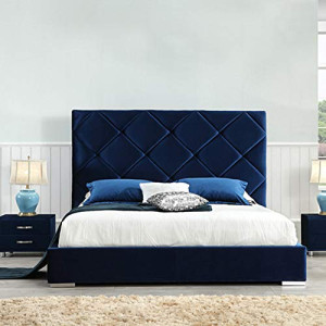 AVON FURNITURE FACTORY (LLC) Chic C46 Velvet Fabric Canton European Upholstered Bed - King Size