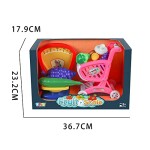 Children's play set of fruits for cutting in a basket with Scale Machine & Trolley