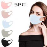 5Pcs Multiple Color Adults Reusable_Face_Masks Cotton Thick Face Protection Against Droplet Anti-Particle and Dust Breathable Mouth Nose Cover (5 Combo)