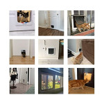  Cat Door, (25 * 23.5 * 5.3cm) Large Interior and Exterior Pet Door, Weatherproof Magnetic Cat Flap Door with 4-Way Lockand Dog Doors, Walls, Fences and Steps(brown)