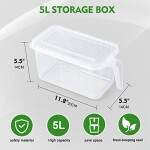 Food Storage Boxes With Lids Freezer Safe Volwco 3 Pcs 4.7L Large Plastic Kitchen Refrigerator Stackable Food Fruit Storage Containers With Handle