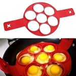 Pancake Molds Silicone Baking Mould, Egg Maker Pancake Flipper Egg Ring, Nonstick Silicone Round Egg Rings 7 Circles