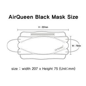 Air Queen Black Nano Mask 50 Packs, Large Size and Mint Scented Mask Sticker, Speech Bubble, 8 Pcs per Pack, 1 Pack, Made in Korea