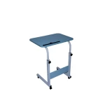 INHOUSE Laptop Table Desk Stand Mobile Computer Height Adjustable With Rolling Wheel For Bedroom Living Room Office Blue Color 60X40Cm