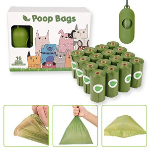  16 Rolls Dog Poop Bags,Pet Dog Supplies 240 Bag With Dispenser for Doggie Cats Puppy Biodegradable Extra Thick Large Leak Proof Environment Friendly Poo Bags