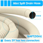 Air Jade Universal Water Drain HoseUV Resistant AC Pipe for Ductless Mini-Split Air Conditioner UnitHeat Pump Systems 164ft (50m)