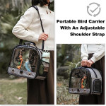  (6-pieces) Bird Carrier Bag Set,Foldable Bird Travel Bag,Parrot Carrier with Stand, Parrot TransparentLightweight Birdcage with Food Tray and Water Bottle