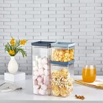 organizers air tight storage container 3 pcs set -ideal for cereals, spaghetti, nuts, coffee, sugar, pasta and flour Plastic container set with vacuum lid