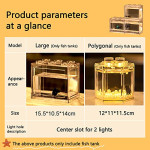  Mini Betta Fish Tank,Small Transparent Fish Bowl Aquarium Stackable Tank,Ant Feeding Case Mini Reptile Row Box Rectangle(15.5 * 10.5 * 14cm))