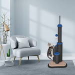  Cat Scratching Post for Indoor Cats,Burj Khalifa Cat Tree,3 Scratch Posts with Hanging Balls and Feather,Cat Scratcher with Sisal Rope for Kittens and Small Cats (Small)