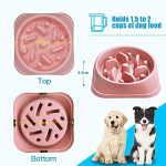  Slow Feeder Dog Bowls,Slow Eating Dog Bowl,Non-Slip Puzzle Anti-Choking Puppy Bowl,Perfect for Medium Small Dogs and Cats (PINK2)