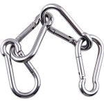 sprookber Stainless Steel Spring Snap Hook Carabiner - 304 Stainless Steel Clips, Set of 6