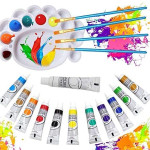 MultiStar, Watercolors Paint Set, Watercolors, Painting kit 12 x 12ml Tubes,4 Art Brushes,1 Palette Rich Pigments Colors Art Set Art Kit Watercolour