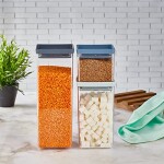 organizers air tight storage container 3 pcs set -ideal for cereals, spaghetti, nuts, coffee, sugar, pasta and flour Plastic container set with vacuum lid