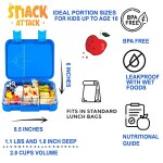 TM Lunch Box style Blue Color for Kids|4 & 6 Convertible Compartments| BPA FREE|LEAK PROOF| Dishwasher Safe | Back to School Season