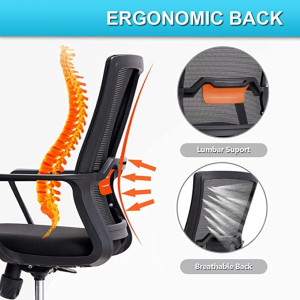 Office Chair Ergonomic Executive Chairs Mesh Computer Chair Office Desk Chair with Armrests Adjustable Height Swivel Chair for Home