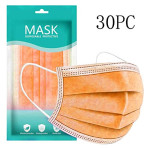 10/30/50/100Pcs Orange Adults Disposable_Face_Masks 3 Layer Face Protection Against Droplet Anti-Particle and Dust Breathable Mouth Nose Cover