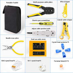 RJ45 Crimping Tool Kit for RJ11/RJ12/CAT5/CAT6/Cat5e, Professional Computer Maintenance Lan Cable Tester Network Repair Tool Set