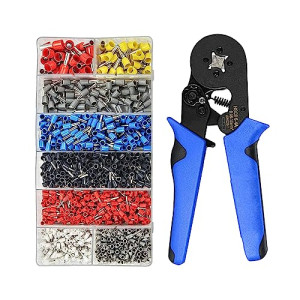 Crimping Tool Kit - Crimper Plier with 1200 pcs Wire Ferrules and Wire Terminal (0.08-10mm�)