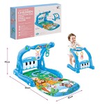 3 in 1 Multifunction Piano & Fitness Rack Walker for Children play together, Best gift for Children- Blue color