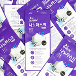 AQ Nanofiber Filter Face Mask (White) , Paper Light weight, 0.1m Nanofiber Filter, Made in Korea, Reusable up to 10times