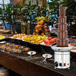 4 Tier Fountain Chocolate Cheese Melting Machine Cream Fondue, Commercial Chocolate Fondue Fountain Digital Chocolate Waterfall Melting