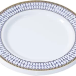 Rosymoment Premium Quality Plastic Dinner Plate 9-Inch, Set OF 10 Pieces, Light-Weight 35Grams