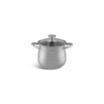 EDENBERG Stock Pot | Cooking Pot with Tempered Glass Lid | Multi-Purpose Cooking Pot- Stainless Steel Material | Induction Base Pot- Silver, 4.0 L (diameter: 18 cm)