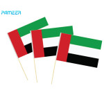 12 Pcs UAE National Day Celebration Flags Hand Held Flags Emirati National Days Flags Wooden Hand Grip UAE Flags