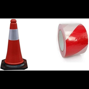 Safety Cone 100cm With Warning Tape