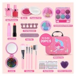 Kids Makeup kit for Girl, 20PCS Washable Makeup Set Toy with Real Cosmetic Case, Safe & Non-Toxic Kids Makeup Set, Pretend Play Makeup Beauty Set Birthday Toys Gift