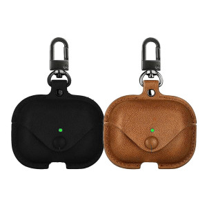 YOMNA Protective Leather Case Compatible with AirPods Pro 2 Case, Wireless Charging Case Headphones EarPods