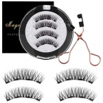 Dual Magnetic Eyelashes Tweezer Set,3D Natural Magnets False Eyelashes,24P/1Pair