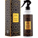 Luxurious Arabic Home Fragrance Set - Natural Black Musk Air Freshener 480ml & Bakhoor Muattar 50gm